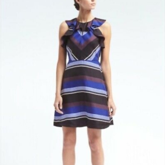 Banana Republic Silk Striped A-Line Midi Dress - Picture 11 of 11